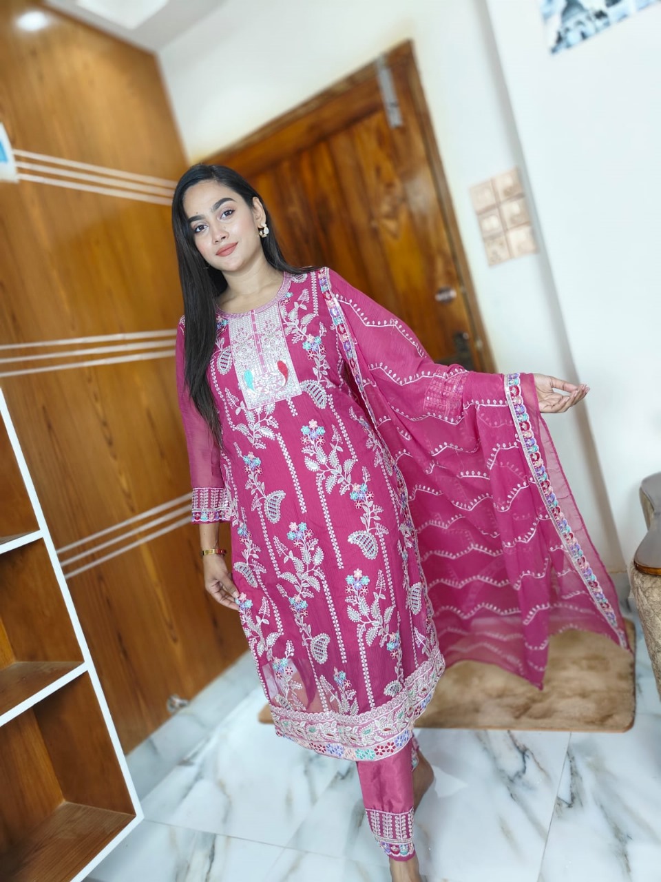 readymade Georgette three piece