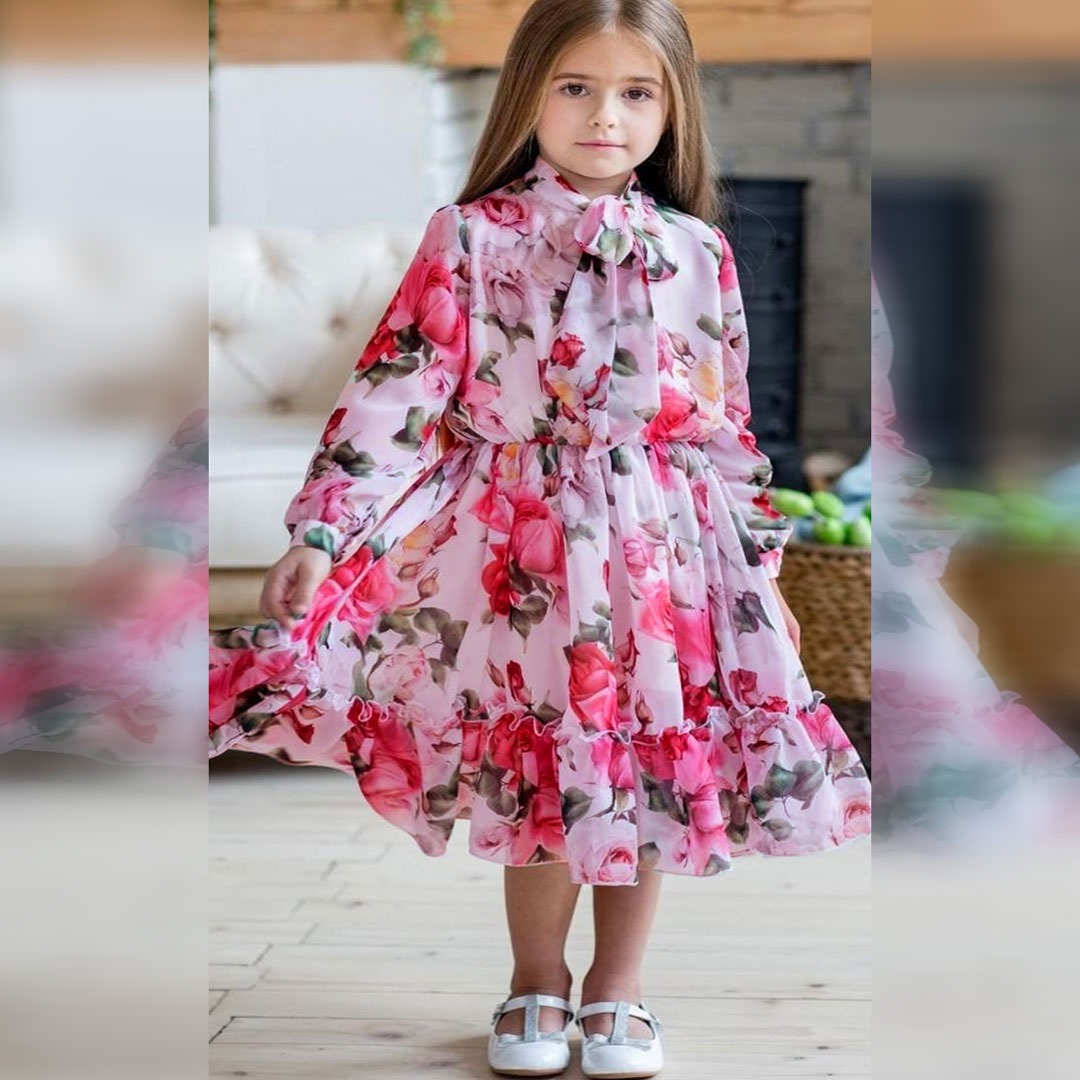 Flower Gown Elegant Floral Fit Dress