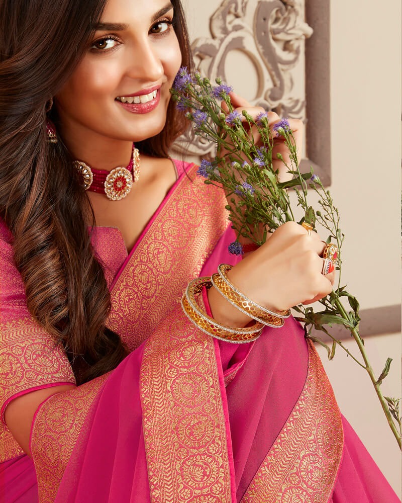 Kubari Silk Saree (With Blouse piece )