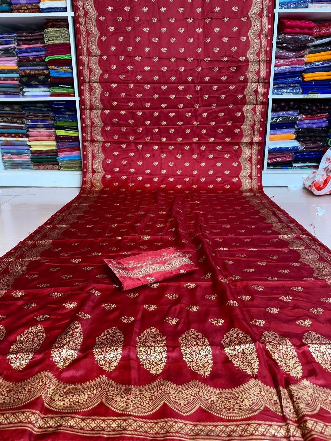 জাপানিজ সিল্ক স্কিন প্রিন্ট শাড়ি